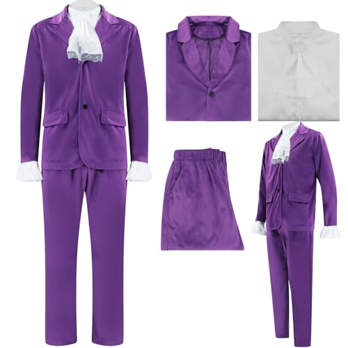 AYYOHON 60er-Jahre-Swinger-Kostüm groovige Kostüme für Herren Spy Austin Halloween Cosplay-Anzug Rüschenhemd Jacke Hose Set 2XL AYYOHON 60er-Jahre-Swinger-Kostüm groovige Kostüme für Herren Spy Austin Halloween Cosplay-Anzug Rüschenhemd Jacke Hose Set 2XL von AYYOHON