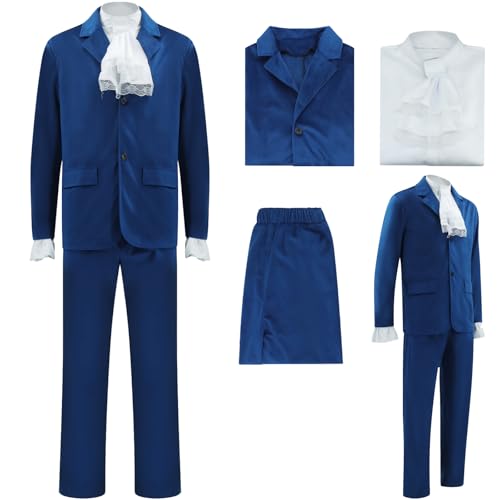 AYYOHON 60er-Jahre-Swinger-Kostüm groovige Kostüme für Herren Spy Austin Halloween Cosplay-Anzug Rüschenhemd Jacke Hose Set M AYYOHON 60er-Jahre-Swinger-Kostüm groovige Kostüme für Herren Spy Austin Halloween Cosplay-Anzug Rüschenhemd Jacke Hose Set M von AYYOHON