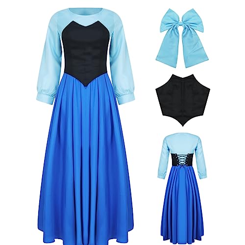 AYYOHON Ariel Kostüm Frauen Meerjungfrau Prinzessin Kleid Halloween Party Cosplay Geburtstag Dress Up Für Erwachsene 2023 Meerjungfrau Film 2XL von AYYOHON