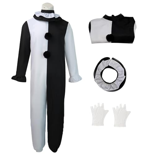 AYYOHON Art the Clown-Kostüm für Damen, Clownkleid, Erwachsene, Herren, The Killer, Clown-Kostüm, Overall, Halloween, Cosplay, Anzug, komplettes Set, Größe XL AYYOHON Art the Clown-Kostüm für Damen, Clownkleid, Erwachsene, Herren, The Killer, Clown-Kostüm, Overall, Halloween, Cosplay, Anzug, komplettes Set, Größe XL von AYYOHON