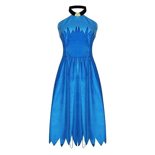 AYYOHON Betty Rubble Kostüm für Damen, blaues Kleid, Höhlenfrauen-Outfit für Steinzeit, Verkleidung, Halloween, Cosplay, Kostüm, Größe S von AYYOHON