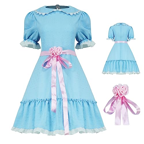 AYYOHON Blaues Kleid, Lolita-Kostüm, süße Kleider für Damen, blaues, gruseliges Schwester-Kleid für Halloween, Cosplay, Größe XS von AYYOHON