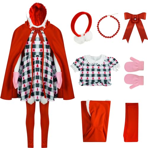 AYYOHON Cindy Lou Who Kostüm Kleid Frauen 7pcs Weihnachten Outfit Cape Kleid Strumpfhosen Handschuhe Stirnband Set für Party XL AYYOHON Cindy Lou Who Kostüm Kleid Frauen 7pcs Weihnachten Outfit Cape Kleid Strumpfhosen Handschuhe Stirnband Set für Party XL von AYYOHON