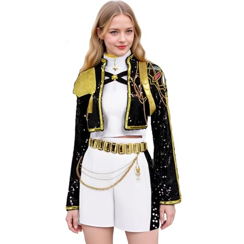 AYYOHON Dämonenjäger Kostüm Frauen Rumi Mira Zoey Cosplay Outfits Popsänger Rollenspiel Halloween Anzug Performance Uniform XL AYYOHON Dämonenjäger Kostüm Frauen Rumi Mira Zoey Cosplay Outfits Popsänger Rollenspiel Halloween Anzug Performance Uniform XL von AYYOHON