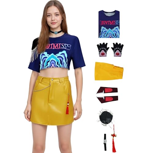 AYYOHON Dämonenjäger Kostüm Frauen Rumi Mira Zoey Cosplay Outfits Popsänger Rollenspiel Halloween Anzug Performance Uniform XS AYYOHON Dämonenjäger Kostüm Frauen Rumi Mira Zoey Cosplay Outfits Popsänger Rollenspiel Halloween Anzug Performance Uniform XS von AYYOHON