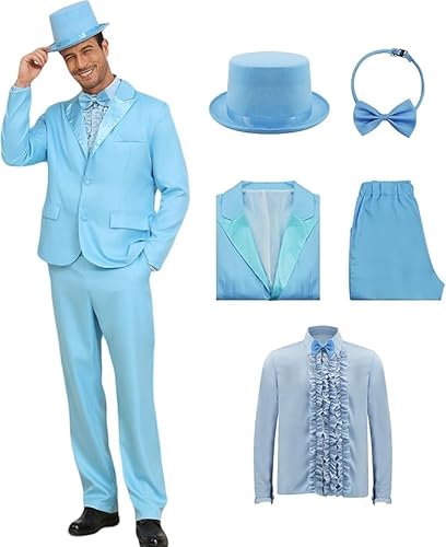 AYYOHON Dumber Smoking Dumb Fun Suits Kostüme 80er 90er Jahre Smoking für Herren Halloween Abschlussball Party Kostüm Cosplay L AYYOHON Dumber Smoking Dumb Fun Suits Kostüme 80er 90er Jahre Smoking für Herren Halloween Abschlussball Party Kostüm Cosplay L von AYYOHON