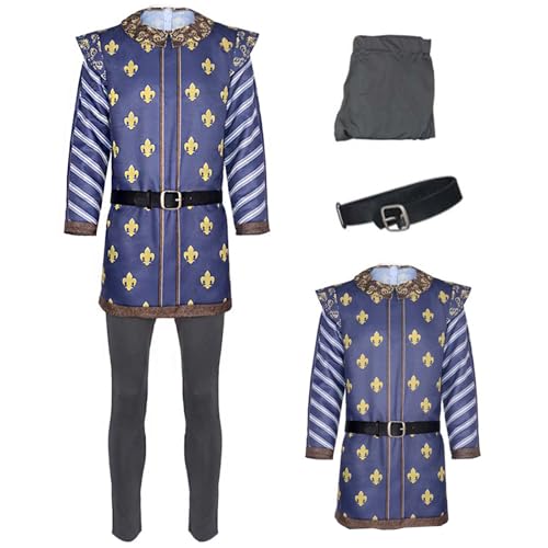 AYYOHON Erwachsenenkostüm Prinz Charmantes Herrenkostüm Königliche Uniform Halloween Grüne Monsterrolle Cosplay Renaissance Hemden Hosen Gürtel Set XL von AYYOHON