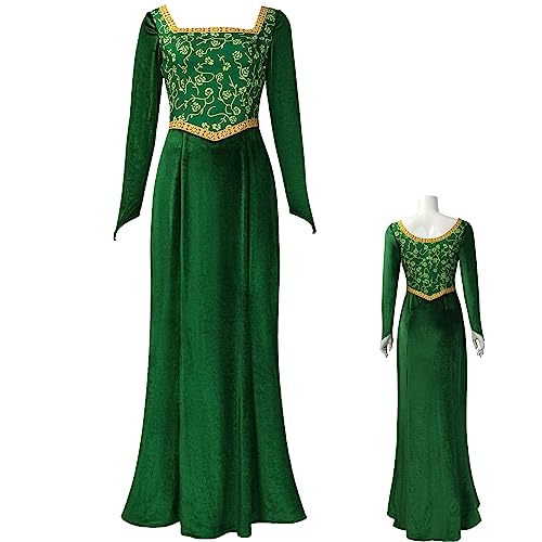 AYYOHON Fiona Kostüm für Damen, Prinzessin, Fiona-Kleid für Erwachsene, lange Ärmel, Kleid mit Stirnband, Halloween, Cosplay, Party, Outfit, Größe L AYYOHON Fiona Kostüm für Damen, Prinzessin, Fiona-Kleid für Erwachsene, lange Ärmel, Kleid mit Stirnband, Halloween, Cosplay, Party, Outfit, Größe L von AYYOHON