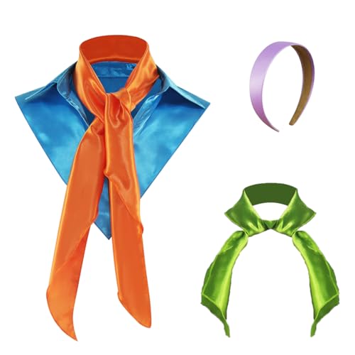 AYYOHON Halloween Cosplay Kostümzubehör Fred Daphne Velma Kostüm Requisiten Hundeohren Stirnband Schwanz Nase Blaues Kragenset von AYYOHON