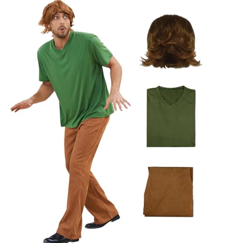 AYYOHON Halloween Kostüm Perücke Herren Hemd Hosen Set Klassische Film Charakter Cosplay Outfits Kostüm Anzug L AYYOHON Halloween Kostüm Perücke Herren Hemd Hosen Set Klassische Film Charakter Cosplay Outfits Kostüm Anzug L von AYYOHON