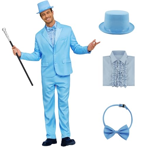 AYYOHON Harry und Lloyd Smoking-Anzug für Herren, lustiger Anzug, Dumm-Orange, Blazer, Zylinder, Fliege, Halloween, Cosplay, Kostüm, Größe XXL AYYOHON Harry und Lloyd Smoking-Anzug für Herren, lustiger Anzug, Dumm-Orange, Blazer, Zylinder, Fliege, Halloween, Cosplay, Kostüm, Größe XXL von AYYOHON
