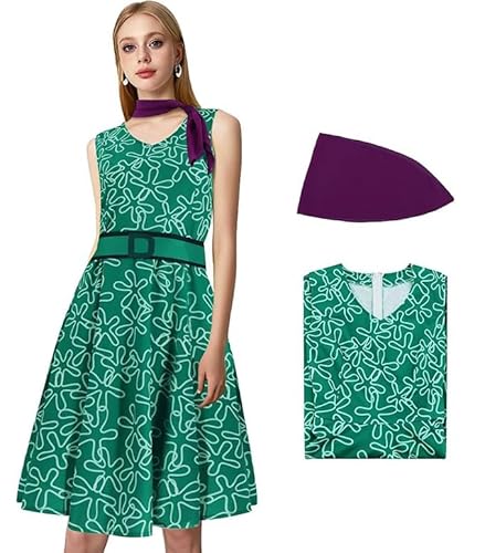 AYYOHON Joy-Kostüm für Erwachsene, Halloween-Kostüm, Emotionen, Cartoon-Film, Cosplay, Freude, inspiriertes Skaterkleid, Größe XXL von AYYOHON