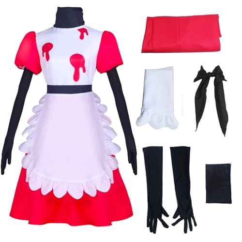 AYYOHON Niffty Kostüm Hazbin Nifty Cosplay Kleid für Erwachsene, Anime, Dienstmädchenkleid, Anzug, Halloween, Fasching, Outfits für Damen, Größe S von AYYOHON