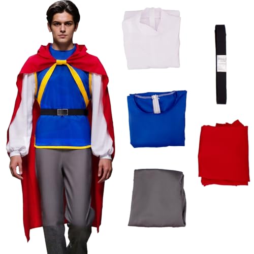 AYYOHON Prinz Kostüm Männer Märchen Prinz Charming Cosplay Outfit Piratenhemd Weste Mantel Hose Erwachsene Halloween Cosplay L AYYOHON Prinz Kostüm Männer Märchen Prinz Charming Cosplay Outfit Piratenhemd Weste Mantel Hose Erwachsene Halloween Cosplay L von AYYOHON