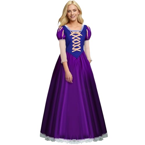 AYYOHON Rapunzel Kostüm für Damen Prinzessin Rapunzel Kleid Erwachsene Lila Kleid Cosplay Klassisch Lepe Magie Verkleidung M von AYYOHON