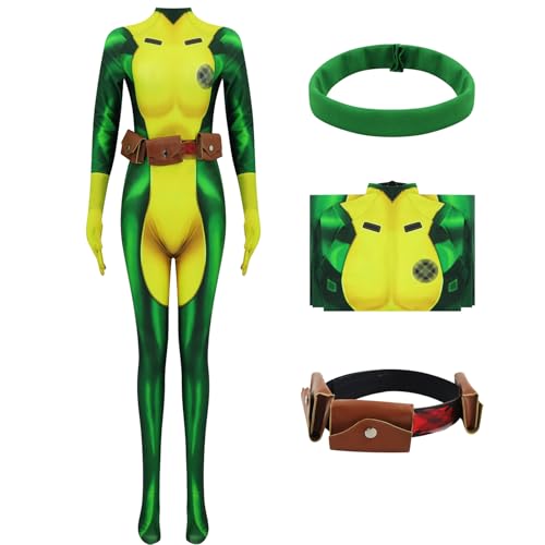 AYYOHON Rogue Cosplay-Kostüm, Superheld, Rogue Green, Bodysuit, Damen, Rogue Zentai, Overall für Erwachsene, Halloween-Outfits, Größe XL AYYOHON Rogue Cosplay-Kostüm, Superheld, Rogue Green, Bodysuit, Damen, Rogue Zentai, Overall für Erwachsene, Halloween-Outfits, Größe XL von AYYOHON