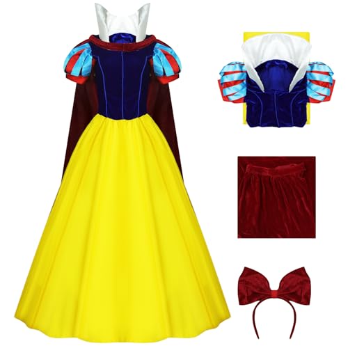 AYYOHON Schneeprinzessin-Kostüm für Damen, klassisch, Puffärmel, Märchenkleid, Halloween, Rollen-Cosplay für Erwachsene XS von AYYOHON