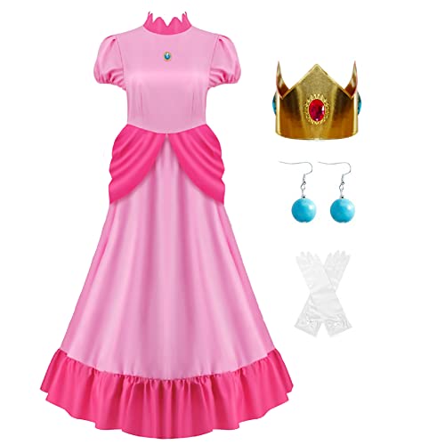 AYYOHON Super Brothers Prinzessin Pfirsich Kostüm für Frauen Prinzessin Gänseblümchen Prinzessin Rosalina Kostüm Halloween Cosplay Kleid M von AYYOHON