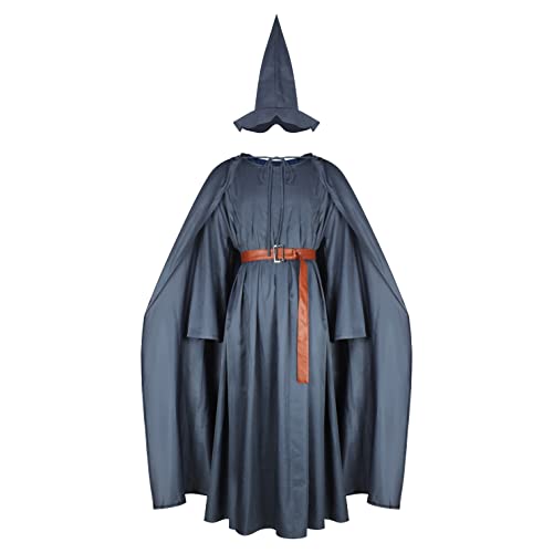 Erwachsene Gandalf Robe Mithrandir Herr Ringe Kostüm Grau Umhang mit Zauberer Hut Umhang Halloween Cosplay Anzug M dchen von AYYOHON