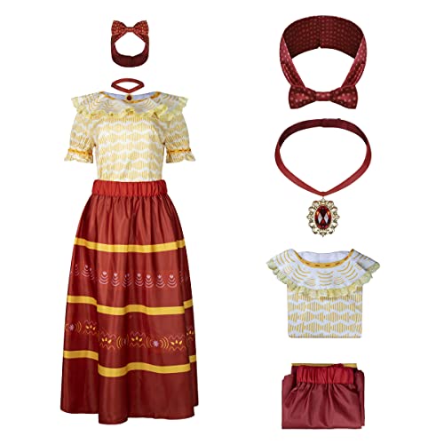 AYYOHON Mirabel Kleid für Erwachsene, Dolors, Cosplay-Kostüm mit Tasche, Prinzessinnenrock, Rüschen-Outfit, Halloween-Anzug, Größe 3XL AYYOHON Mirabel Kleid für Erwachsene, Dolors, Cosplay-Kostüm mit Tasche, Prinzessinnenrock, Rüschen-Outfit, Halloween-Anzug, Größe 3XL von AYYOHON