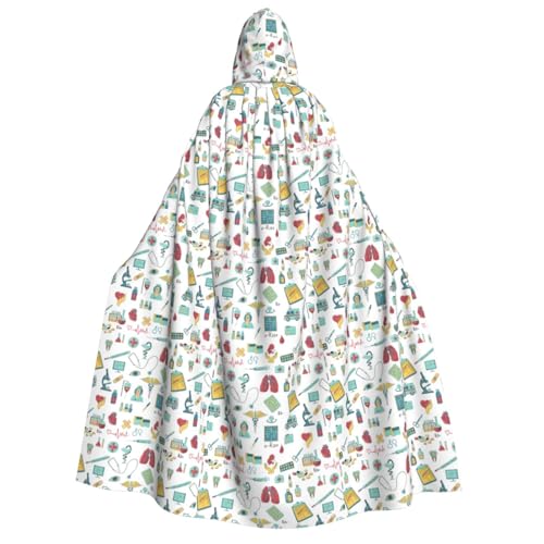 AYYQWE Abstraktion Biologie Chemie 4 Druck Unisex Erwachsene Kapuzenumhang Warm Umhang Halloween Kostüm Cosplay Karneval Thema von AYYQWE