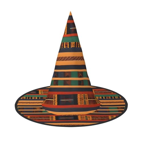 AYYQWE Afrikanischer Webdruck, bequemer Halloween-Hexenhut, Unisex, für Partys, Karneval, Weihnachten und Cosplay von AYYQWE