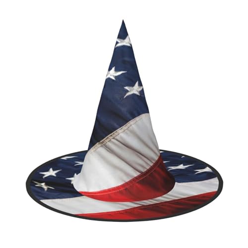 AYYQWE Amerikanische Flagge, bequemer Halloween-Hexenhut, Unisex, für Partys, Karneval, Weihnachten und Cosplay von AYYQWE