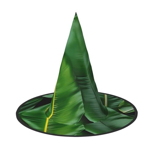 AYYQWE Bananenblätter, bequemer Halloween-Hexenhut, Unisex, für Partys, Karneval, Weihnachten und Cosplay von AYYQWE
