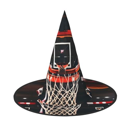 AYYQWE Basketball-Druck, bequemer Halloween-Hexenhut, Unisex, für Partys, Karneval, Weihnachten und Cosplay AYYQWE Basketball-Druck, bequemer Halloween-Hexenhut, Unisex, für Partys, Karneval, Weihnachten und Cosplay von AYYQWE