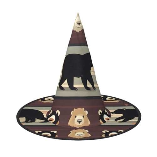 AYYQWE Bequemer Halloween-Hexenhut mit Bären-Druck, Unisex, für Partys, Karneval, Weihnachten und Cosplay AYYQWE Bequemer Halloween-Hexenhut mit Bären-Druck, Unisex, für Partys, Karneval, Weihnachten und Cosplay von AYYQWE