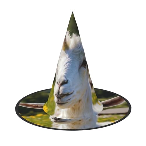 AYYQWE Bequemer Halloween-Hexenhut mit Ziegenmuster, Unisex, für Partys, Karneval, Weihnachten und Cosplay AYYQWE Bequemer Halloween-Hexenhut mit Ziegenmuster, Unisex, für Partys, Karneval, Weihnachten und Cosplay von AYYQWE
