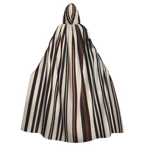 AYYQWE Brauner gestreifter Halloween-Umhang mit Kapuze, Unisex, für Erwachsene, für Karneval, Cosplay, Festivals, Partys AYYQWE Brauner gestreifter Halloween-Umhang mit Kapuze, Unisex, für Erwachsene, für Karneval, Cosplay, Festivals, Partys von AYYQWE