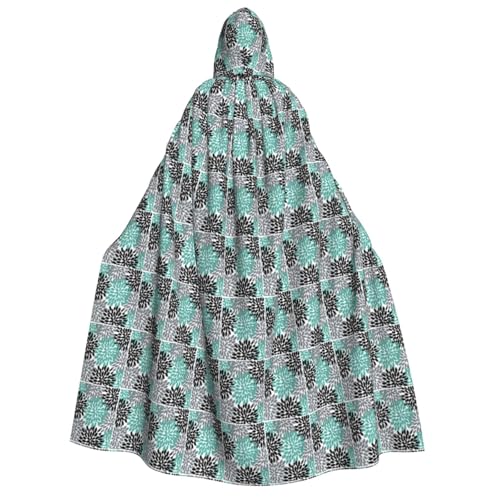 AYYQWE Dahlien-Blumendruck, Unisex, Erwachsene, Kapuzenumhang, warmer Umhang, Halloween-Kostüm, Cosplay, Karneval-Thema von AYYQWE