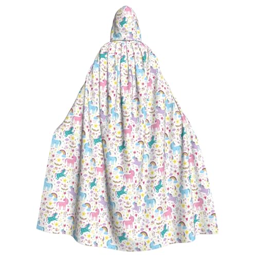AYYQWE Einhorn-Umhang mit rosa Aufdruck, Halloween-Kapuzenumhang, Unisex, Erwachsene, für Karneval, Cosplay, Festivals, Partys von AYYQWE