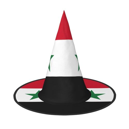 AYYQWE Flagge der Syrischen Arabischen Republik Druck Bequemer Halloween Hexenhut Unisex für Partys Karneval Weihnachten und Cosplay von AYYQWE