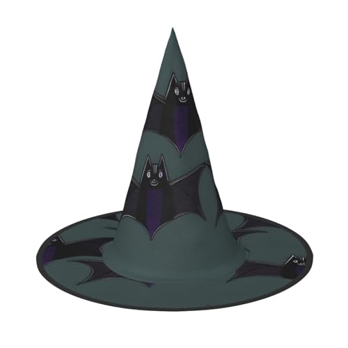 AYYQWE Fledermausmuster-Druck, bequemer Halloween-Hexenhut, Unisex, für Partys, Karneval, Weihnachten und Cosplay AYYQWE Fledermausmuster-Druck, bequemer Halloween-Hexenhut, Unisex, für Partys, Karneval, Weihnachten und Cosplay von AYYQWE