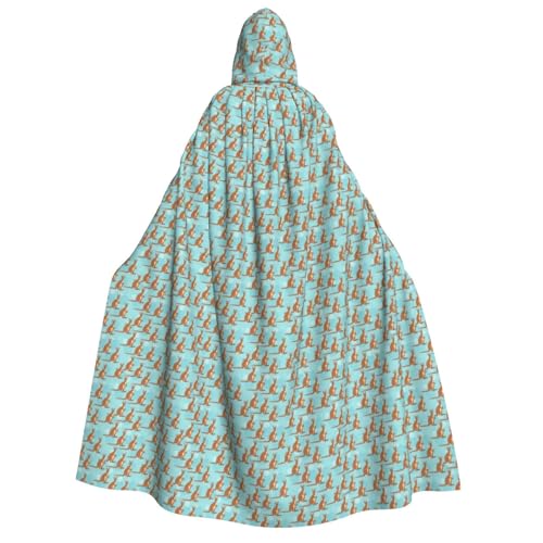AYYQWE Funny For Kangaroo Zoo Print Unisex Adult Hooded Cloak Warm Cape Halloween Costume Cosplay Carnival Theme von AYYQWE