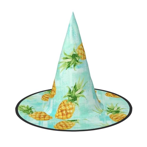 AYYQWE Grüne Ananas.Druck Bequemer Halloween Hexenhut Unisex für Partys Karneval Weihnachten und Cosplay von AYYQWE