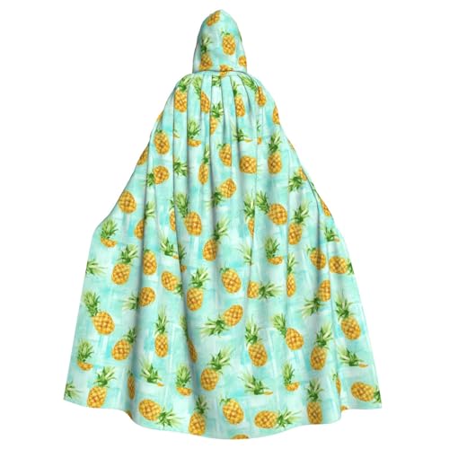 AYYQWE Grüner Ananas-Aufdruck, Halloween-Kapuzenumhang, Unisex, für Erwachsene, für Karneval, Cosplay, Festivals, Partys von AYYQWE