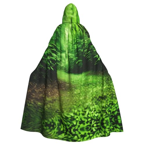 AYYQWE Grüner Natur-Druck Halloween Kapuzenumhang Unisex Erwachsene Umhang für Karneval Cosplay Festivals Partys von AYYQWE
