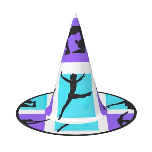 AYYQWE Gymnastik Spiel Druck Bequem Halloween Hexenhut Unisex für Partys Karneval Weihnachten und Cosplay von AYYQWE