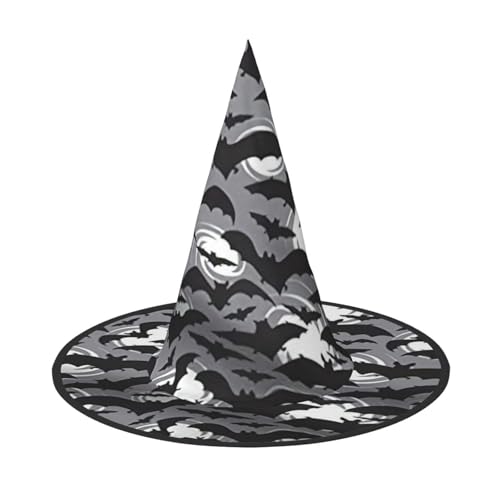 AYYQWE Halloween Fledermäuse Grau Druck Bequemer Halloween Hexenhut Unisex für Partys Karneval Weihnachten und Cosplay AYYQWE Halloween Fledermäuse Grau Druck Bequemer Halloween Hexenhut Unisex für Partys Karneval Weihnachten und Cosplay von AYYQWE