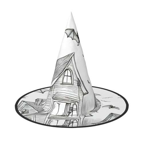 AYYQWE Halloween Fliegende Fledermäuse 1 Druck Bequemer Halloween Hexenhut Unisex für Partys Karneval Weihnachten und Cosplay AYYQWE Halloween Fliegende Fledermäuse 1 Druck Bequemer Halloween Hexenhut Unisex für Partys Karneval Weihnachten und Cosplay von AYYQWE