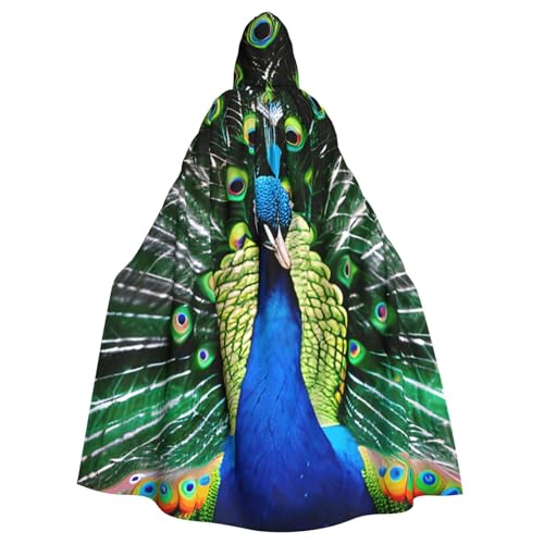 AYYQWE Halloween-Kapuzenumhang mit Frischem Pfauen-Druck, Unisex, für Erwachsene, für Karneval, Cosplay, Festivals, Partys AYYQWE Halloween-Kapuzenumhang mit Frischem Pfauen-Druck, Unisex, für Erwachsene, für Karneval, Cosplay, Festivals, Partys von AYYQWE