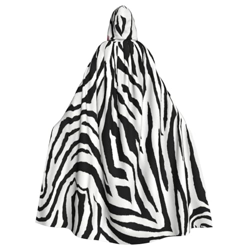 AYYQWE Halloween-Kapuzenumhang mit Zebramuster, Unisex, für Erwachsene, für Karneval, Cosplay, Festivals, Partys von AYYQWE