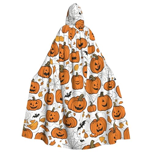 AYYQWE Halloween Kürbis Muster Druck Halloween Kapuzenumhang Unisex Erwachsene Umhang für Karneval Cosplay Festivals Partys von AYYQWE