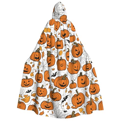 AYYQWE Halloween Kürbis Muster Druck Unisex Erwachsene Kapuzenumhang Warm Umhang Halloween Kostüm Cosplay Karneval Thema von AYYQWE