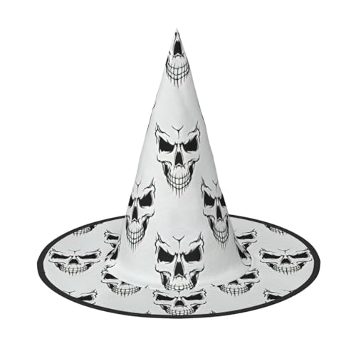 AYYQWE Halloween Themed Monochrom Skelett Kopf Druck Bequemer Halloween Hexenhut Unisex für Partys Karneval Weihnachten und Cosplay AYYQWE Halloween Themed Monochrom Skelett Kopf Druck Bequemer Halloween Hexenhut Unisex für Partys Karneval Weihnachten und Cosplay von AYYQWE