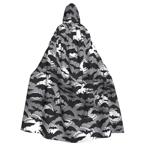 AYYQWE Halloween-Umhang mit Fledermäusen, grauer Druck, Halloween-Kapuzenumhang, Unisex, Erwachsene, für Karneval, Cosplay, Festivals, Partys AYYQWE Halloween-Umhang mit Fledermäusen, grauer Druck, Halloween-Kapuzenumhang, Unisex, Erwachsene, für Karneval, Cosplay, Festivals, Partys von AYYQWE
