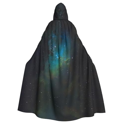 AYYQWE Halloween-Umhang mit Kapuze, Galaxie-Motiv, Unisex, für Erwachsene, für Karneval, Cosplay, Festivals, Partys von AYYQWE